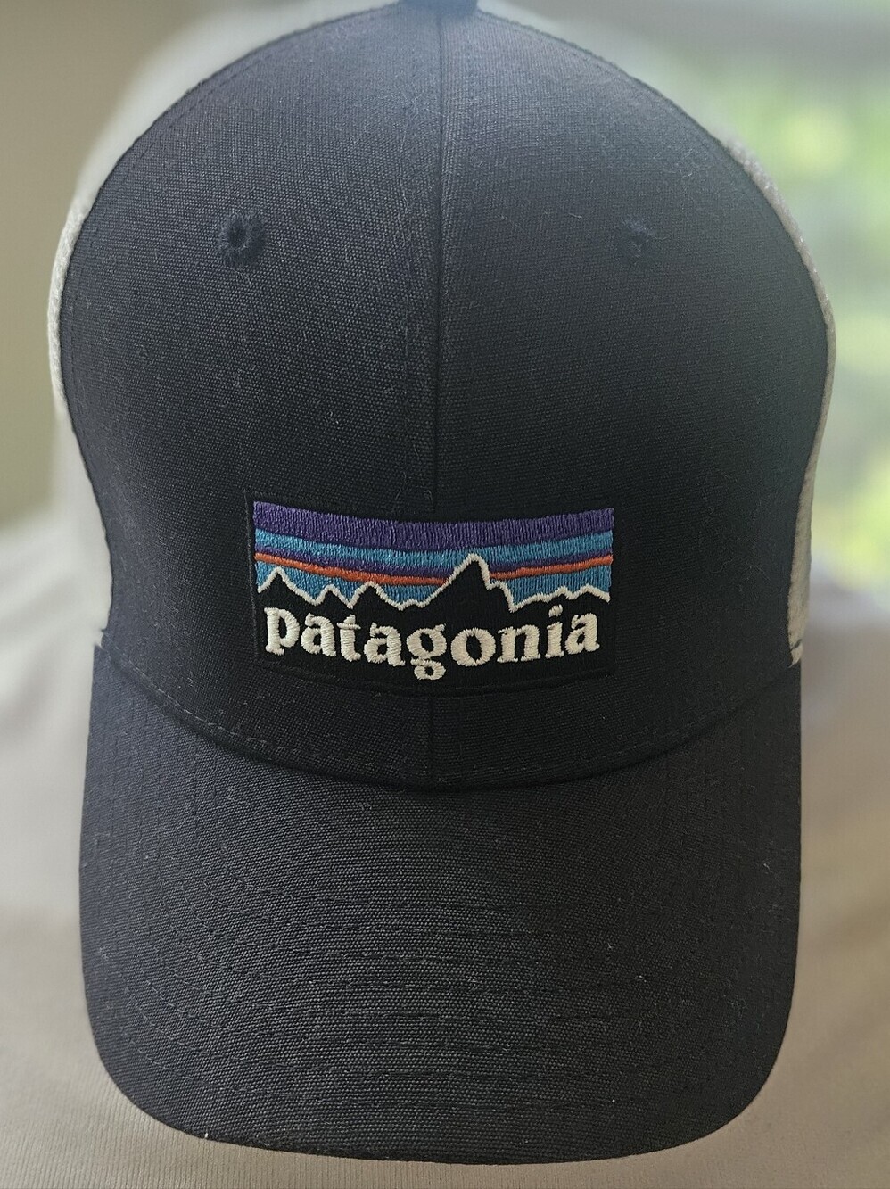 Patagonia Hat Ball Cap Adjust. Strap Back Black/White One Size EUC Unisex